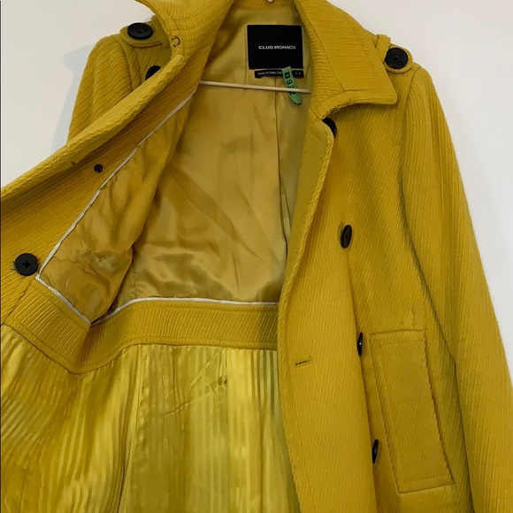 Club Monaco mustard yellow peacoat - Size Small - Picture 4 of 5